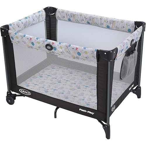 Graco Pack and Play Portable Playard, Push Button Compact Fold, Carnival