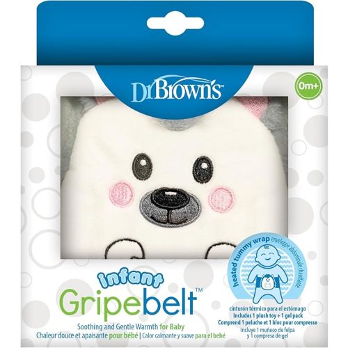 Dr. Brown's Infant Gripebelt Heated Belly Band, Soothe Baby's Tummy with Gentle Warmth and Compression, Hedgehog, 0m+