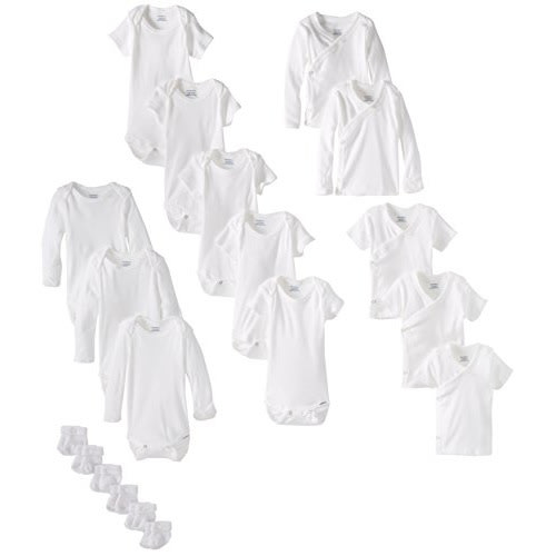 Gerber Baby Unisex' 19 Piece Baby Essentials Gift Set, White, 0-3 months