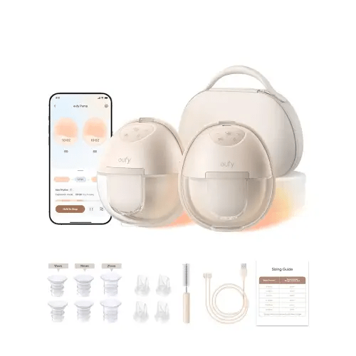 eufy Security Heated Wearable Breast Pump S1 Pro, Slim Hands-Free with Industry-Leading HeatFlow Tech, Wireless Charging Case, App-Controlled OptiRhythm, Hospital-Grade Suction, in-Bra Use