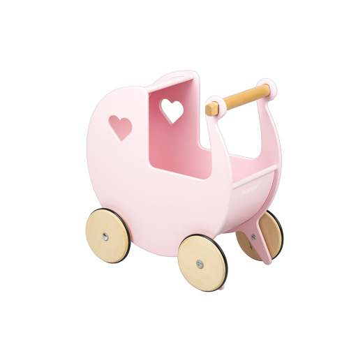 Moover Toy Baby Doll Wood Pram - Light Pink
