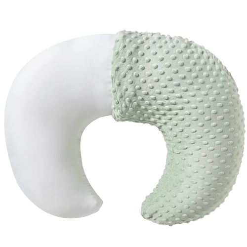 Nursing Pillow and Positioner with Cover for Breastfeeding and Bottle Feeding, Propping Baby, Tummy Time, Baby Sitting Support, Awake-Time Support (Green, 22" x 17.7" x 5.9")