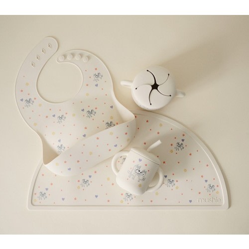 Bluey x Mushie Ivory Silicone Feeding Collection | Pottery Barn Kids