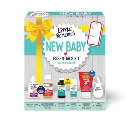 Little Remedies, New Baby Essentials Kit, 6 Newborn Essentials, Saline Nasal Spray, Gas Relief Drops, Gripe Water, Fever Reliever, & Diaper Ointment
