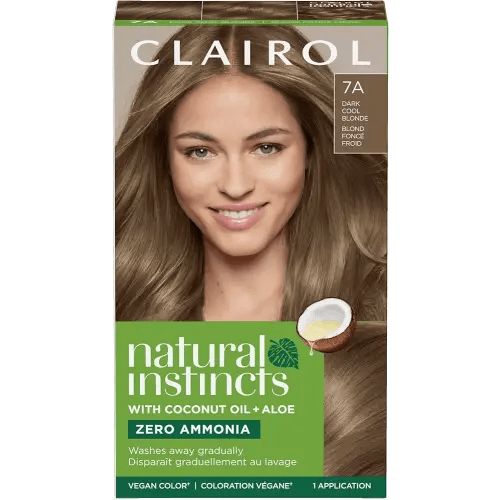 Clairol Natural Instincts Demi-Permanent Hair Dye, 7A Dark Cool Blonde Hair Color, Pack of 1
