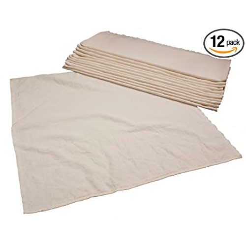 OsoCozy - Organic Flat Cloth Diapers (Dozen) - 27 x 30.5 - One-Layer Nappies Made of Soft, Durable 100% Birdseye Cotton - The Best Organic Diapers - Sold by The Dozen.