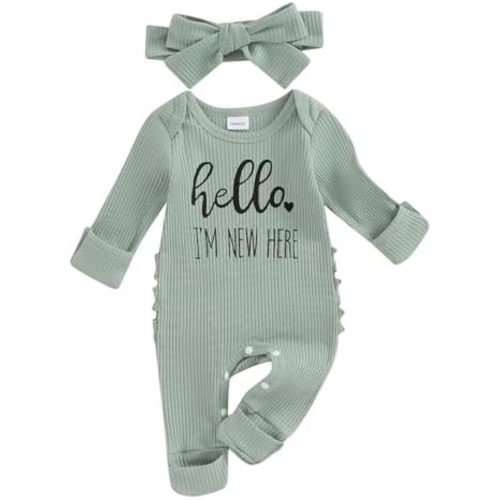 Daddys Girls Baby Clothes Newborn Outfit Girl Coming Home Clothes Funny Letter Jumpsuit Knit Romper Preemie Clothes