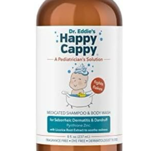 Happy Cappy Cradle Cap Medicated Shampoo & Body Wash with Comb - Baby Dandruff Shampoo, Helps Infants w/Seborrheic Dermatitis, Reduces Flakes & Redness, Dermatologist Tested, Fragrance Free - 8 fl oz