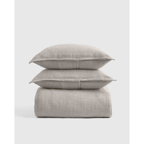 Organic Ribbed Cotton Coverlet Set