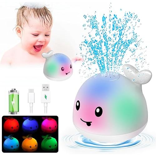 Bath Toys for Kids Ages 1-3 - light up whale bath toy sprinkler Mold Free toddler Baby Bath Toys for 6-12-18 Months Bathtub Tub Water Pool Shower Toys for 1 2 3 4 Year Old boys Birthday Gift Present