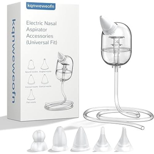 Baby Nasal Aspirator Replacement Parts Silicone Tips & Tubes, Compatible with GROWNSY, HEYVALUE, Nozebot & Momcozy, Dishwasher Safe, Includes Multiple Silicone Tips & Storage Case