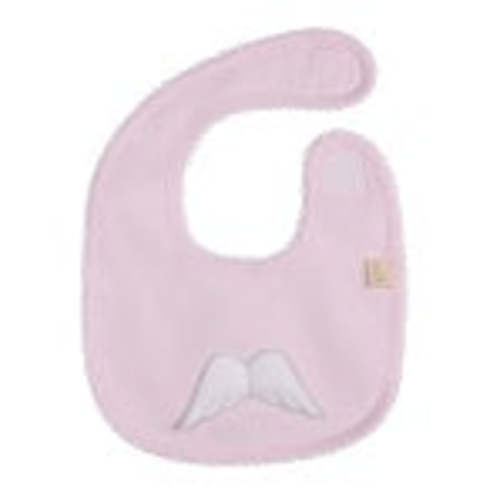 Heavenly Softness: Baby Gi Interlock Cotton Bibs with Angel Wing Detailing-Powder Pink