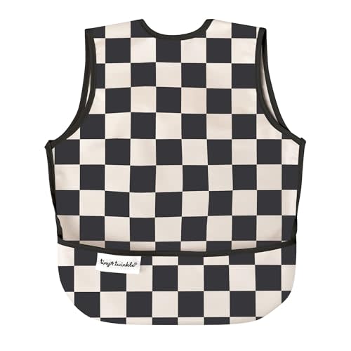 Tiny Twinkle Mess Proof Baby Bib - Waterproof Toddler and Baby Apron Bib - Machine Washable - PFAS and BPA Free