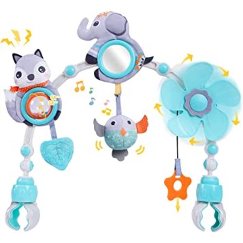 Koty Baby Stroller Arch Toy,Baby Crib Mobile Musical Toys, Car Seat Toy for Bouncer, Newborns Sensory Activity Arch Toys, Adjustable Travel toy for Bouncers, Car Seat & Pram Toy 0-24 Months (Elephant)