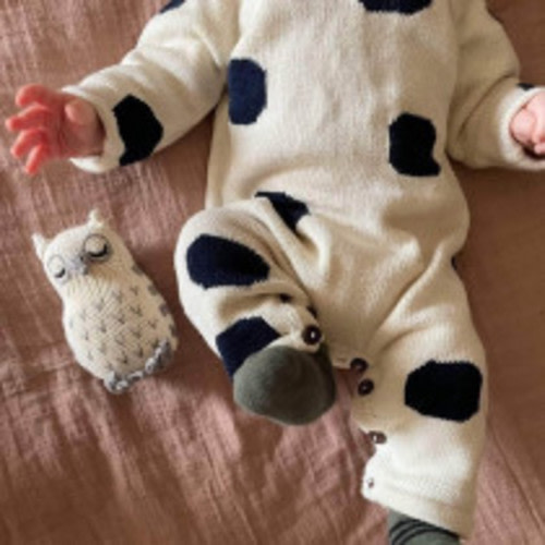Estella Organic Cotton Handmade Baby Rattle - Owl