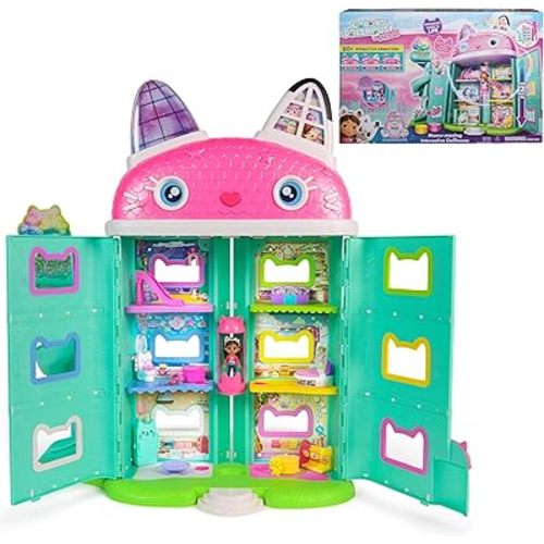 Gabby's Dollhouse: The Movie, Meow-Mazing Interactive Dollhouse, 7 Rooms, LCD Screen Eyes, Figures, Sound FX, Kids Toys for Girls & Boys Ages 3 and Up