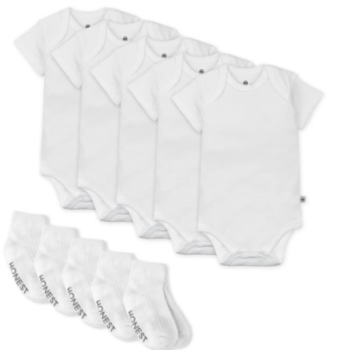 10-Pack Organic Cotton Short Sleeve Bodysuit & Sock Bundle | Honest Baby Clothing