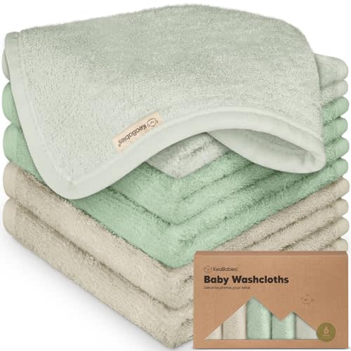 6-Pack Baby Washcloths - Soft Viscose from Bamboo Washcloth, Baby Wash Cloths for Newborn, Kids, Bath Baby Towels, Face Towel, Face Cloths for Washing Face (Hills)