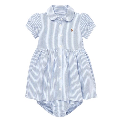 Oxford Stripe Piqué Dress & Bloomers