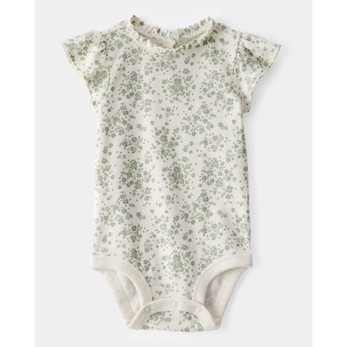 Baby Ribbed Floral Short-Sleeve Bodysuit - OshKosh | Carter's
