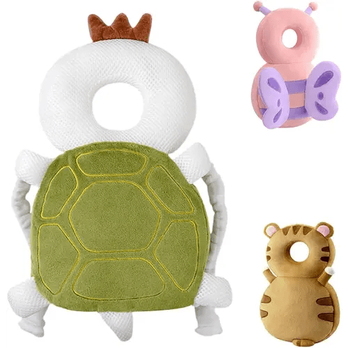 Toddler Baby Head Protection Cushion Backpack Wear,Green Turtle
