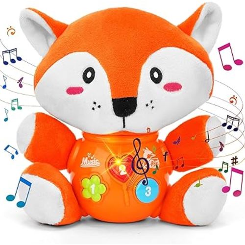 Musical Baby Toys, Cute Fox Baby Newborn Toys for Toddlers Babies 0 3 6 9 12 Month, Infants Baby Toy for Girls and Boys Best Gift