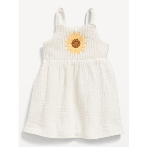 Sleeveless Crochet-Knit Double-Weave Dress for Baby