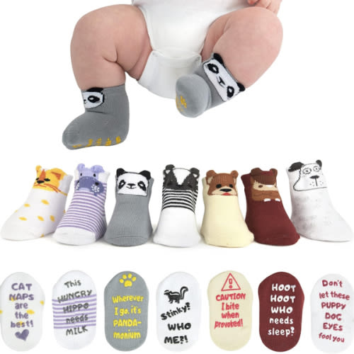 ZIRI & ZANE Baby Sock Gift Set - 7 Unique Pairs, Cute & Funny Unisex Newborn Gifts for Baby Showers & Registries