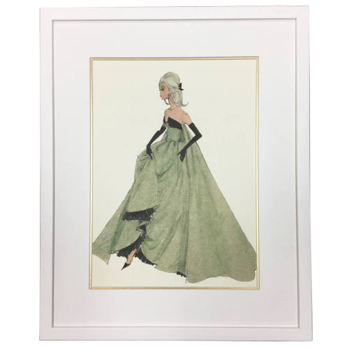 Barbie Lisette Giclée Art Print | White Wood Frame with Mat and Gold Fillet | Available unframed (Print & Mat)