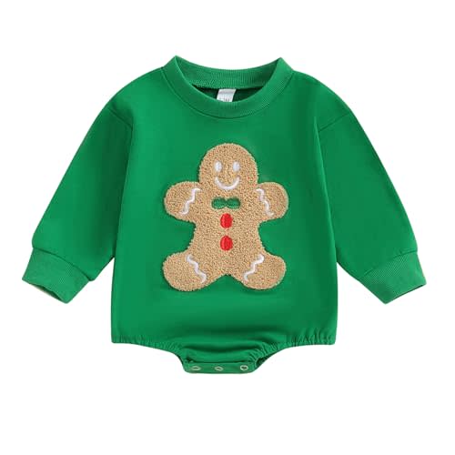 Karesoull Newborn Infant Baby Boy Girl Christmas Clothes Long Sleeve Sweatshirt Romper Cute Christmas One Piece Outfit