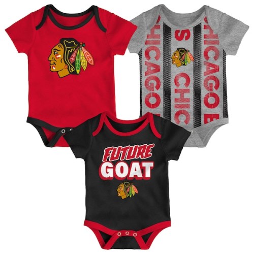 Chicago Blackhawks Newborn Loyal Buddies Three-Pack Bodysuit Set