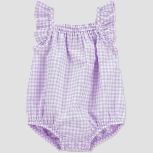 Carter's Just One You® Baby Girls' Gingham Ruffle Romper - Purple 3M