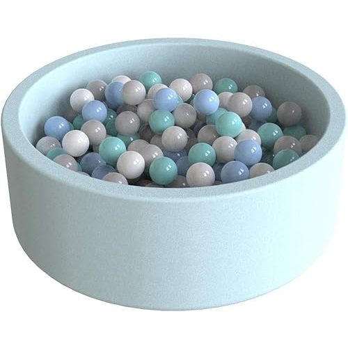 Wonder Space Deluxe Kids Round Ball Pit, Premium Handmade Kiddie Balls Pool, Soft Indoor Outdoor Nursery Baby Playpen, Ideal Gift Play Toy for Children Toddler Infant Boys and Girls (Baby Blue)