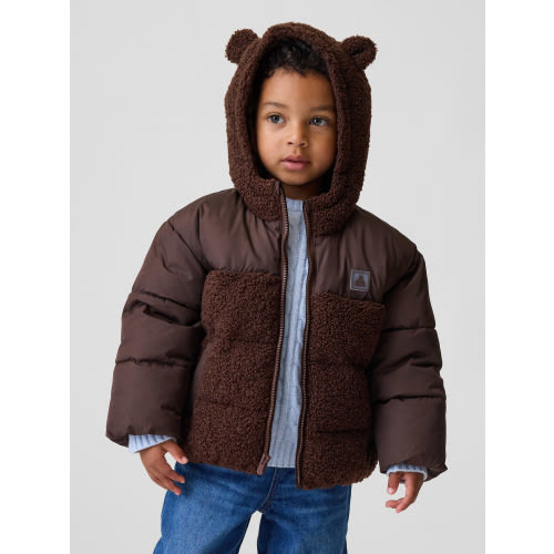 Baby & Toddler Recycled Sherpa Bear Puffer Jacket