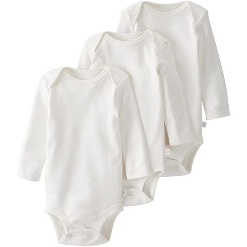 Carter's Little Planet Long-Sleeve Organic Cotton Bodysuits (3 Pack) - Cream, 9 M