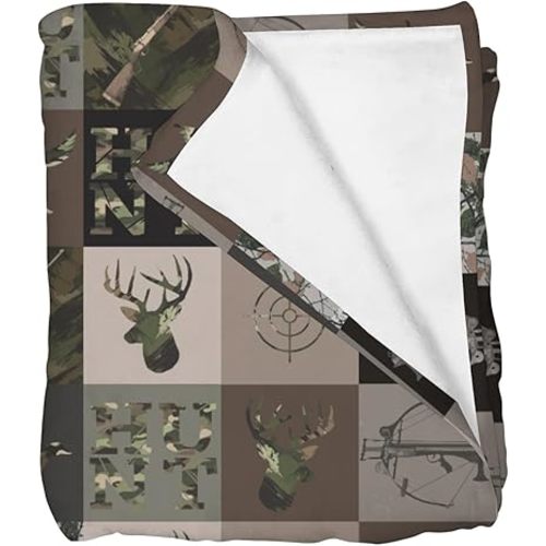 Hunting Patchwork Baby Blankets for Boys Infants Camouflage Deer Duck Hunt Toddler Crib Stroller Nursery Swaddle Receiving Blanket Boy Men Hunting Lovers Gift Bed Blanket Daycare Playmat 30x40inch