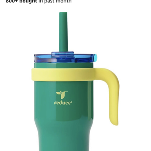 Amazon.com: REDUCE 14 Oz Coldee Kids Tumbler with Lid and Straw - Coldee Insulated Travel Mug - Spill-Proof, Sweatproof Stainless Steel, BPA-Free - Includes Handle, Reusable Silicone Straw - Camp Green : Home & Kitchen