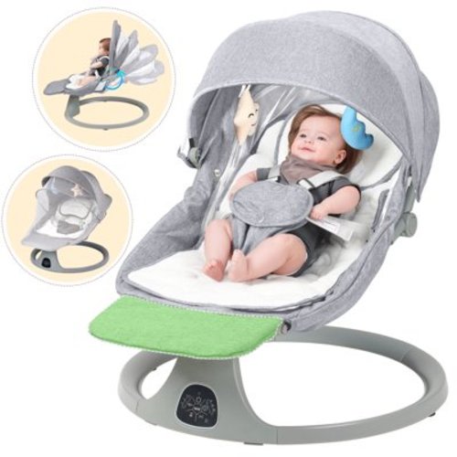 SACVON Baby Swing for Infants to Toddler, Baby Rocker for Infants with 5 Sway Ranges,Bluetooth Support Bouncers for 0-24 Months, Light Gray - Shop Black Friday Deals for 2024!
