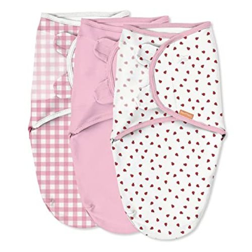 SwaddleMe by Ingenuity Original Swaddle - Size Small/Medium, 0-3 Months, 3-Pack (Ladybug Picnic) - Ladybug Picnic 3pk