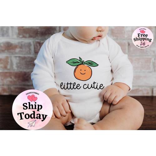 Little Cutie Baby Onesie®, Cute Fruit Natural Baby Onesie®, Orange Baby Outfit, Newborn Outfit, Cute Little Orange Onesie®, Baby Shower Gift