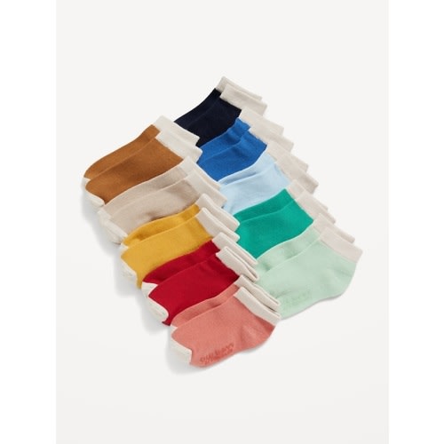 Unisex 10-Pack Ankle Socks for Toddler & Baby