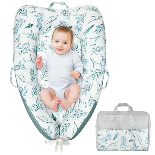 Baby Lounger -Lilian&Gema Infant Lounger for Newborn 0-24 Months, Soft Washable Baby Nest Cover, Newborn Lounger Pillow for Home and Travel, Baby Gifts