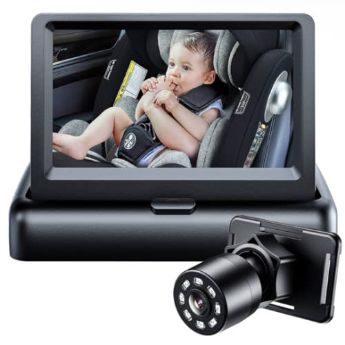 Itomoro Baby Car Mirror, View Infant in Rear Facing Seat with Wide Crystal Clear View,360° Rotation Plug and Play Easy Install baby car monitor 1080p