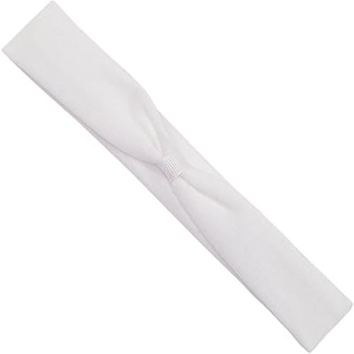Wee Ones Baby Girls' Add-a-Bow Cotton Lycra Head Wrap - White (0-6 Months)