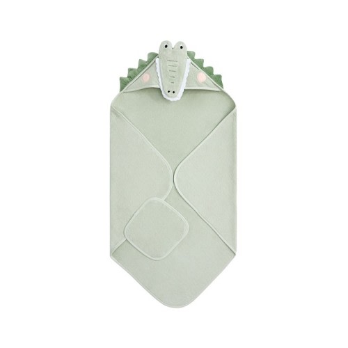 Super Soft Alligator Baby Hooded Towel & Washcloth Set