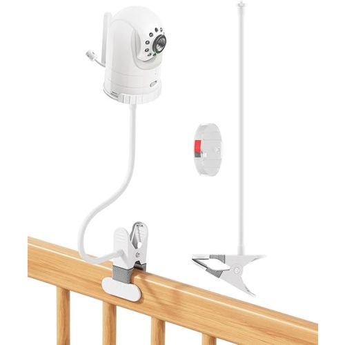 Flexible Clip Mount Compatible with Infant Optics DXR-8 and DXR-8 PRO Video Baby Monitor Camera, 17.7 inches Long Flexible Gooseneck Arm, Baby Monitor Holder for Crib Baby Camera Stand