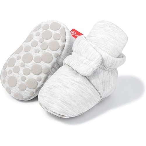 KIDSUN Newborn Infant Baby Boys Girls Fleece Booties Stay On Socks Soft Shoes Non Skid Winter Warm Christmas Slippers