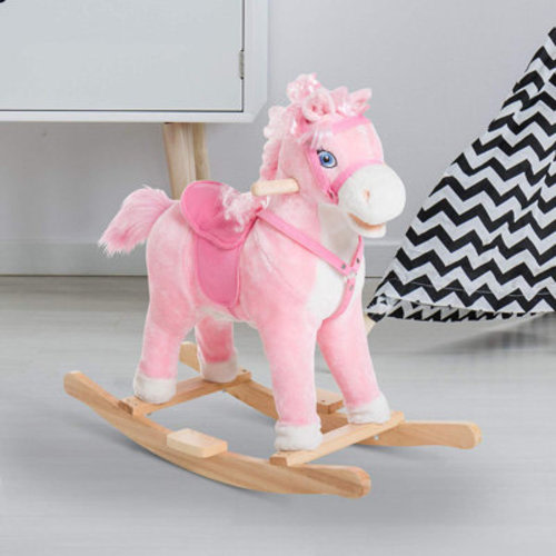 Qaba Kids Plush Toy Rocking Horse | Wayfair
