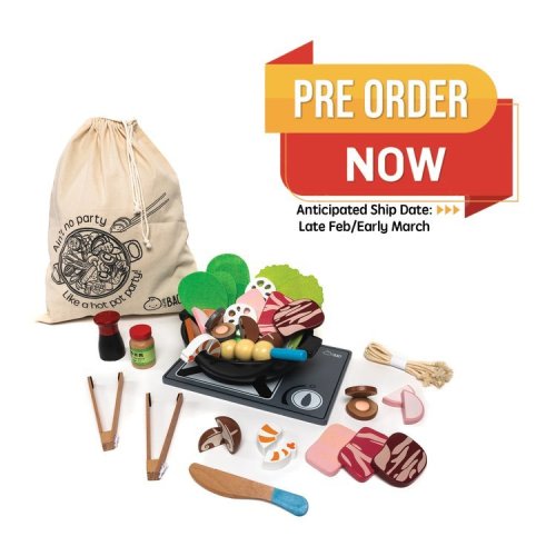 PREORDER - Wooden Hot Pot Toy - a la carte (Anticipated to ship end of Feb/early March) — Bitty Bao Chinese Bilingual Books & Toys