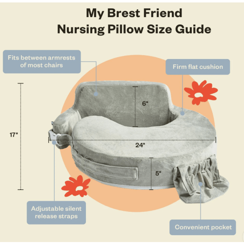 Super Deluxe Oat Nursing Pillow with 100% Organic Cotton Cover